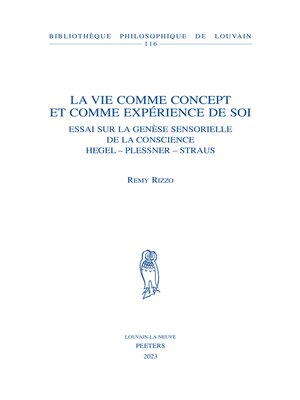 cover image of La vie comme concept et comme experience de soi